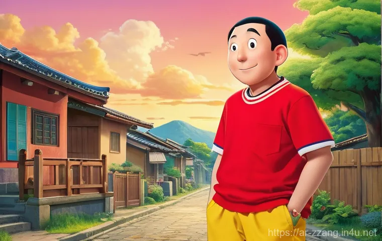 짱구 특별편 리뷰 - **Prompt:** A vibrant and heartwarming illustration depicting Shin Chan, fully clothed in his signat...